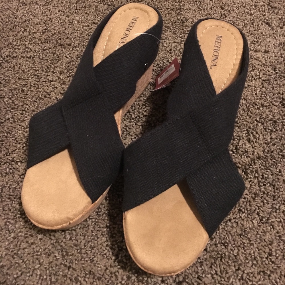 Merona cork wedges NWT